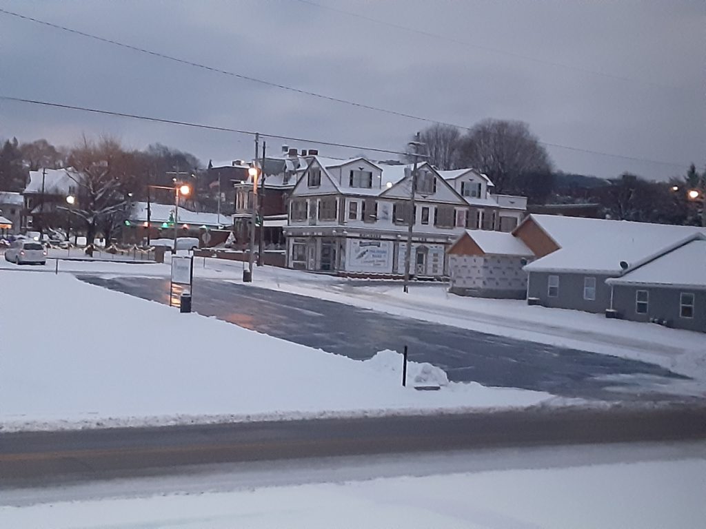 Snow capped house in PA